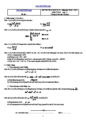 Đề thi thử học kỳ II môn Toán Lớp 11 - Năm học 2010-2011 - Đề số 4 (Có đáp án)